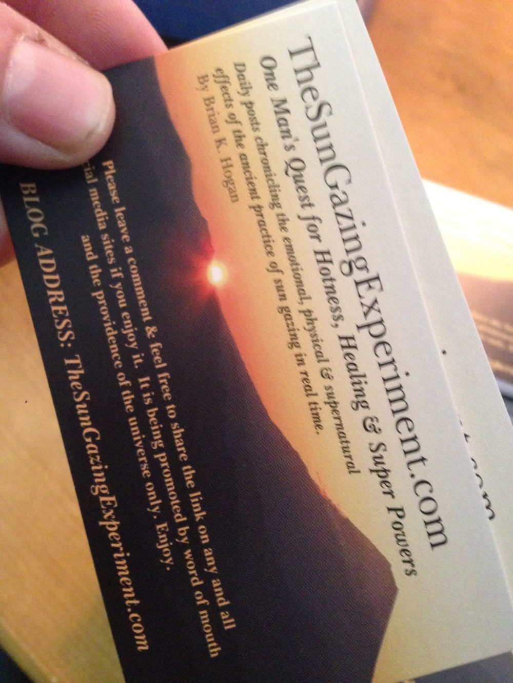 sun gazing business card