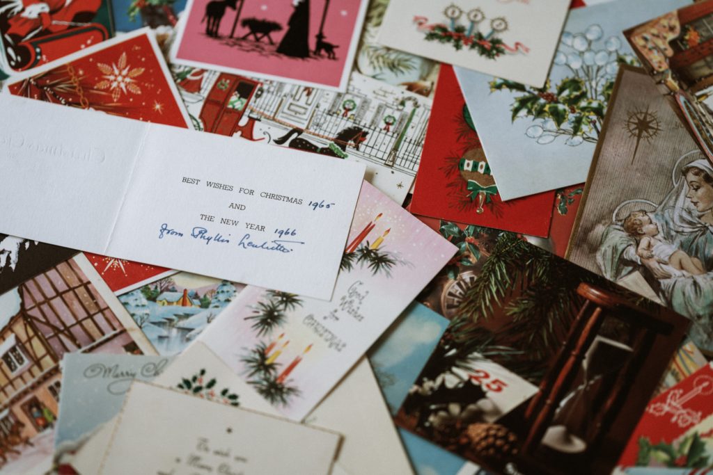 piles of greeting cards