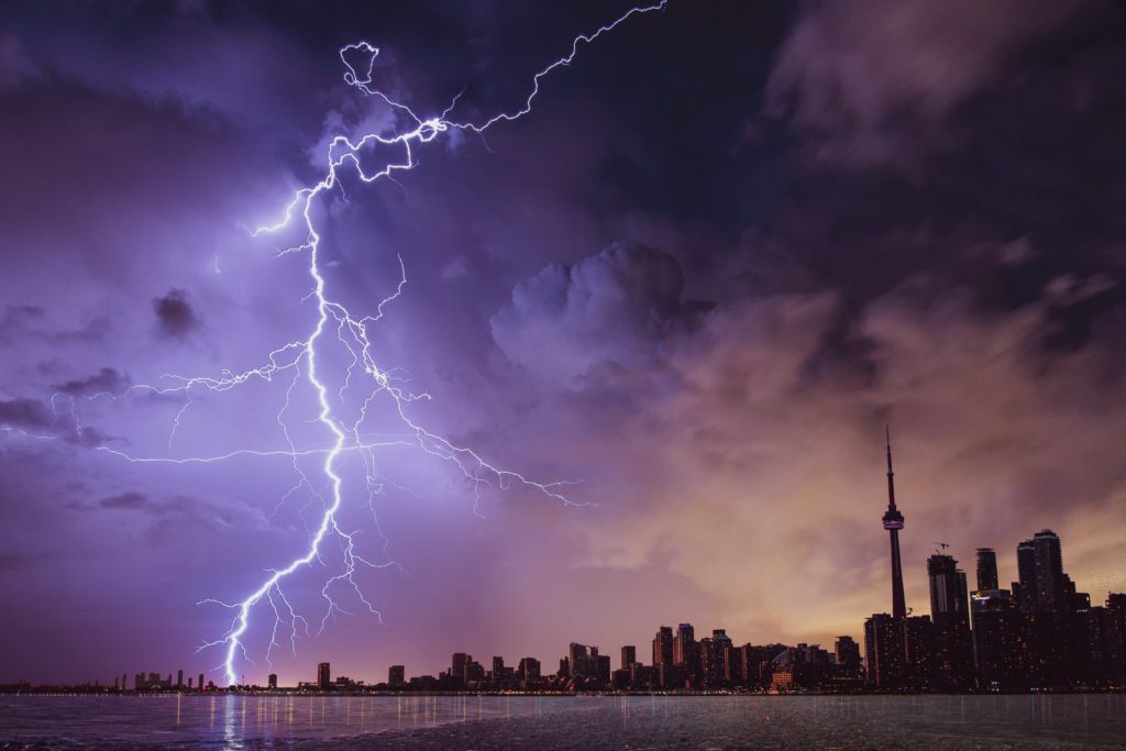 lightening strike in purple