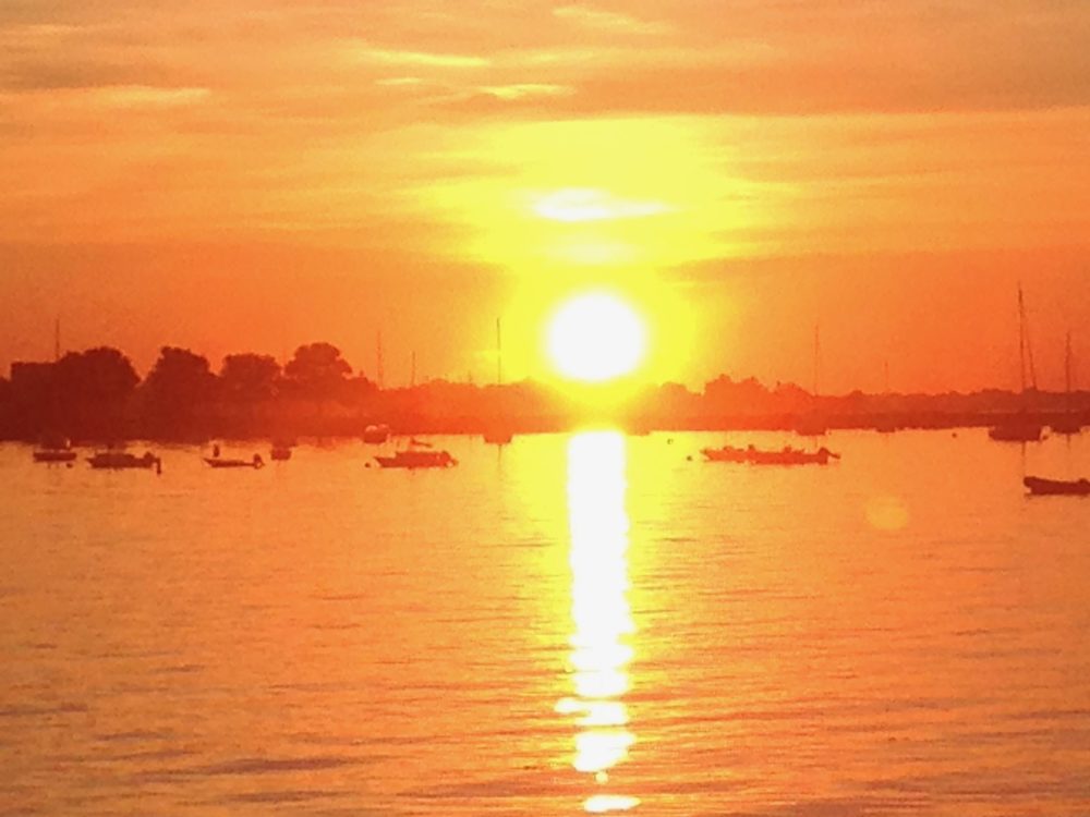 orange on water