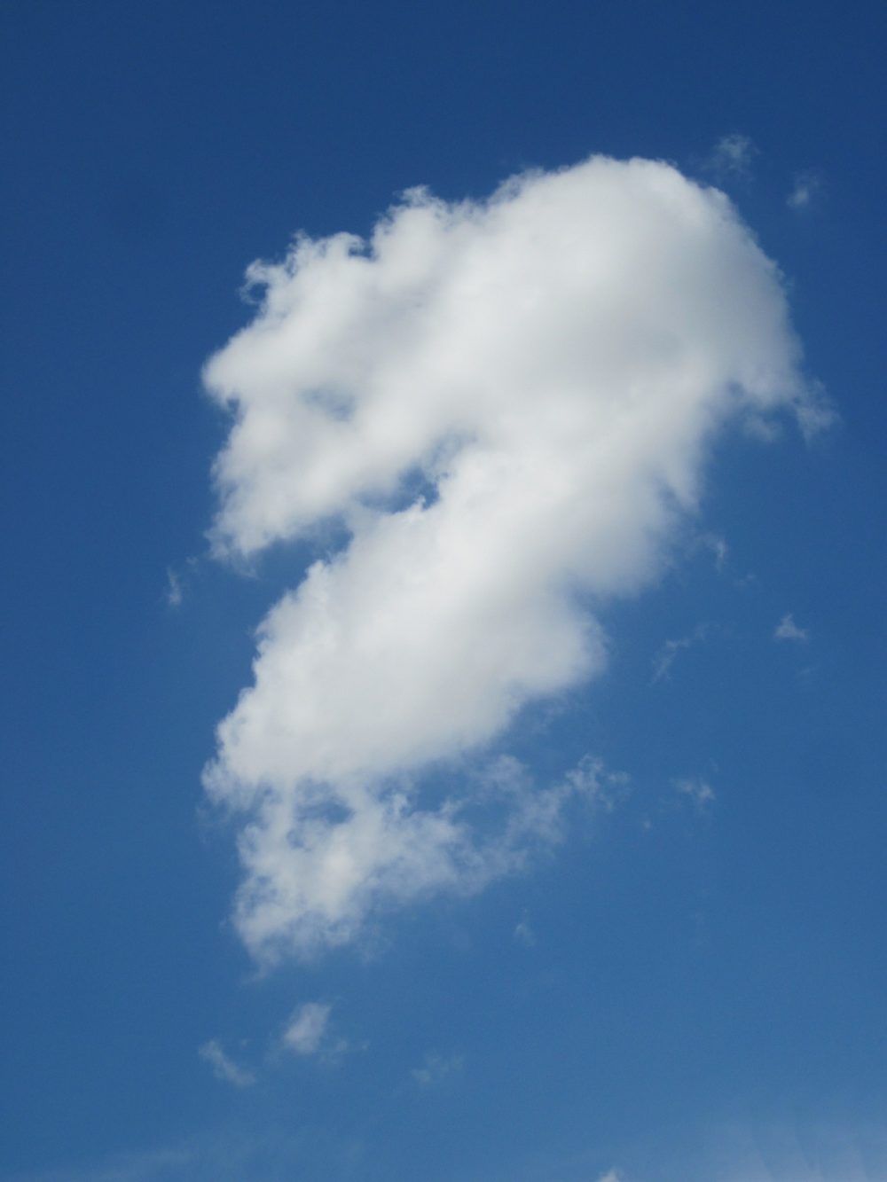 cloud shaped like question mark