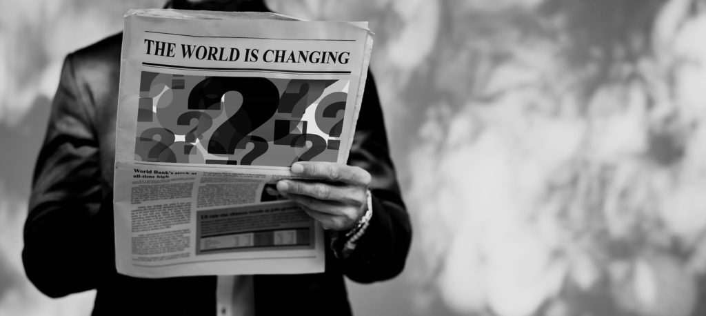 man holding newspaper